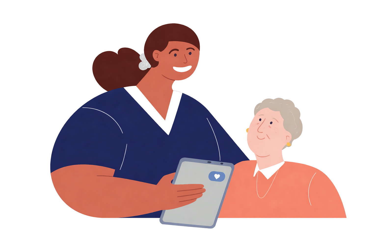 Illustratie van een zelfstandig thuisverpleegkundige